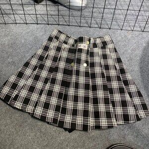 Black White Plaid Tennis Skirt Preppy Mini